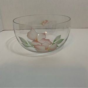 Crystal Bowl Stylesetter Water Colors Flower Design Vintage In Box Never Used